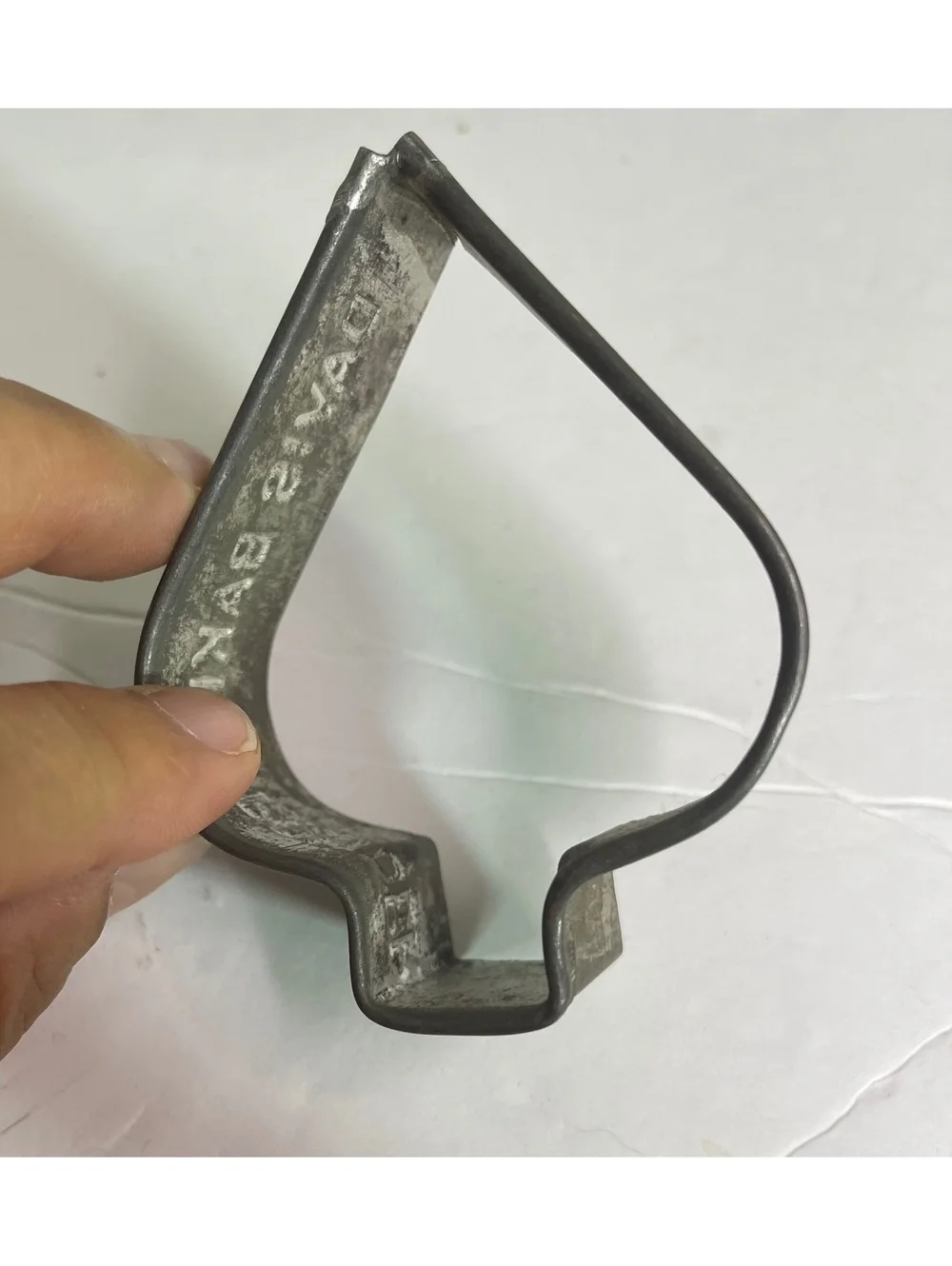 Vintage Davis Baking Powder Metal Cookie Cutter Spade Advertising Kitchen
